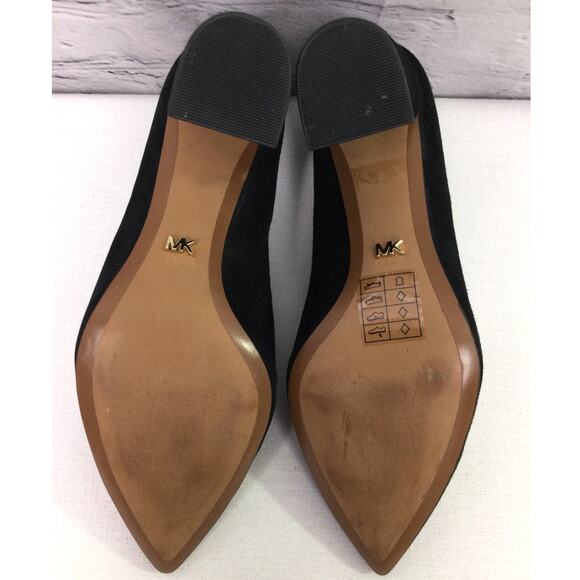 Michael Michael Kors Suede Pointed Toe Chunky Block Heel Slip On Shoe Size 6M - Picture 12 of 13